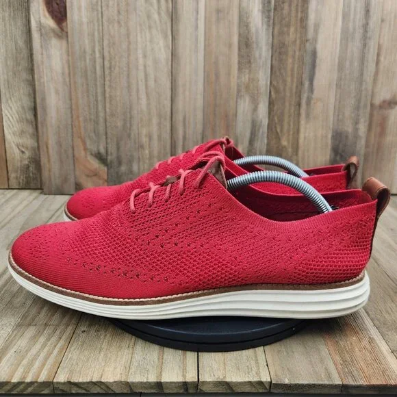 Cole Haan Mens 13 Shoes Zerøgrand Raisin Red Leather Perforated Oxford C34072 Men main image 3